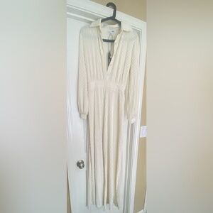 Fashion Nova Cream Wide Leg Jumpsuit